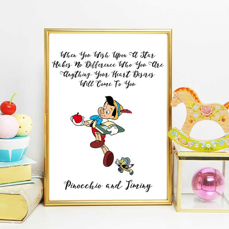 Pinocchio zum Download DisneyZitate Wunsch nach einem Etsy