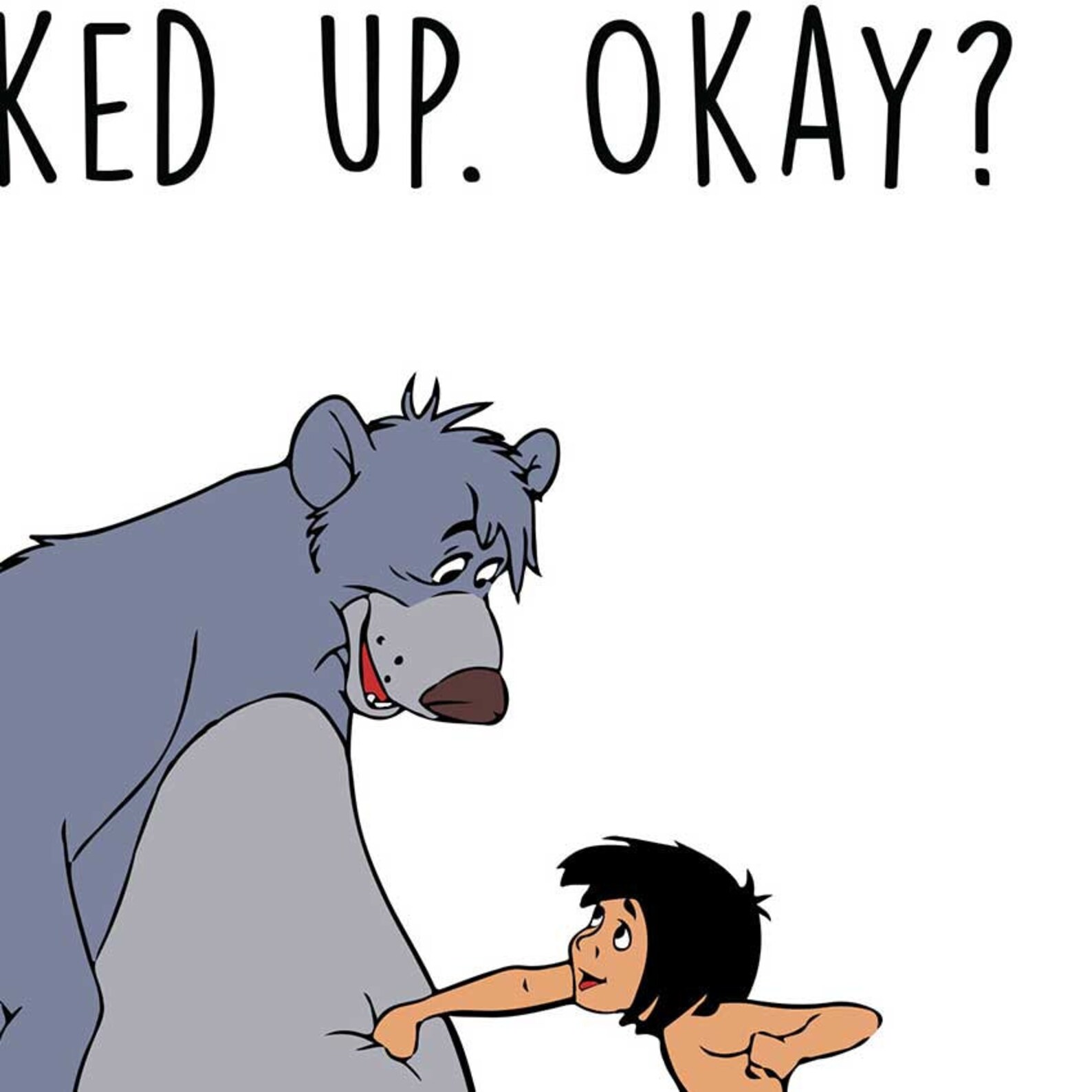 baloo and mowgli print jungle book quote disney quotes etsy