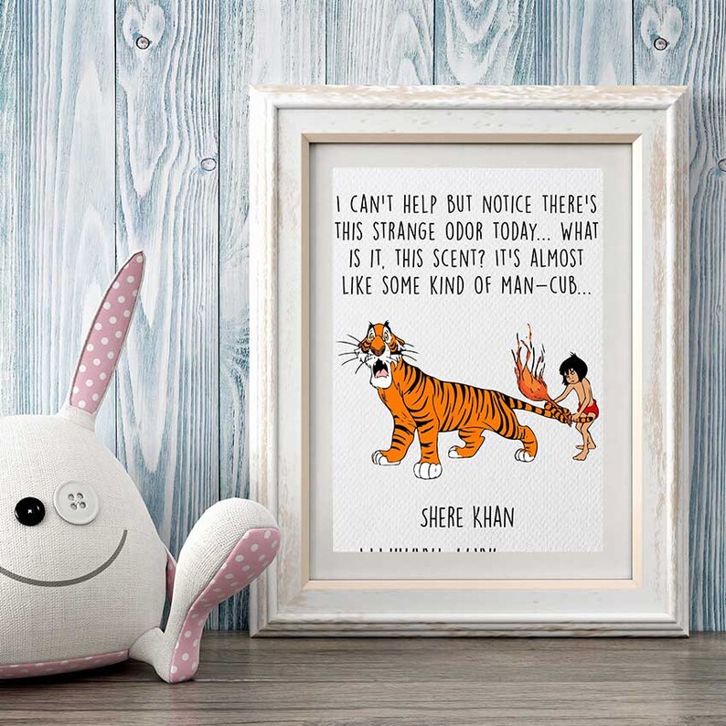 jungle book printable shere khan and mowgli disney quotes etsy