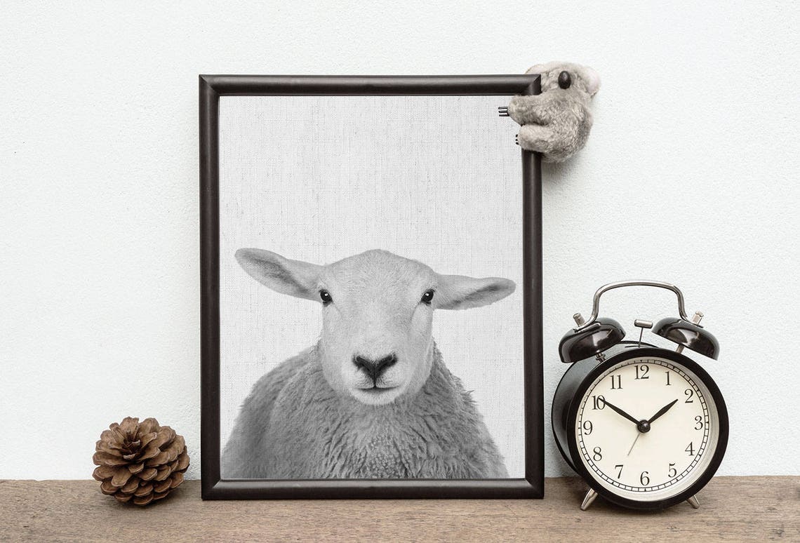 Sheep Painting Farm Sheep Art Sheep Head Wall Art Farm Etsy