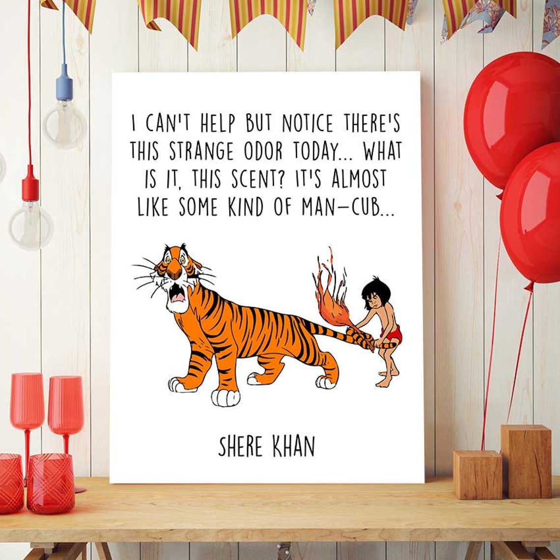 jungle book printable shere khan and mowgli disney quotes etsy