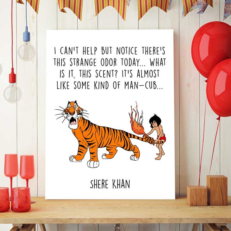 jungle book printable shere khan and mowgli disney quotes etsy
