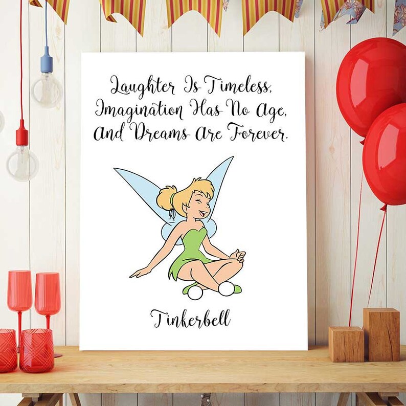 Tinkerbell Party Disney Quotes Tinkerbell Nursery Wall Art Tinkerbell Printable Peter Pan Quote Disney Printables