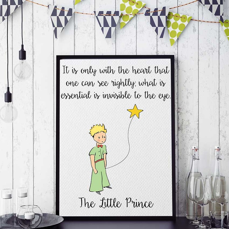 The Little Prince Wall Art Little Prince Heart Quote The Etsy