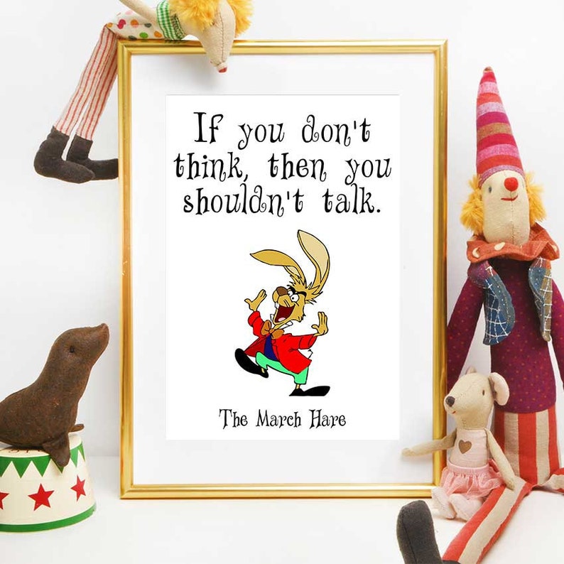 Alice In Wonderland Printable Quotes March Hare Nursery Etsy