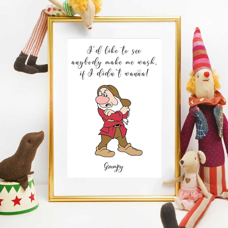 Snow White Quote Print Grumpy Quote Printable Disney Quotes | Etsy