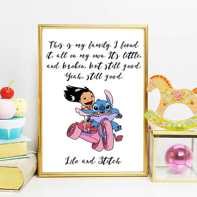 Lilo And Stitch Nursery Print Disney Family Quotes Lilo And Etsy