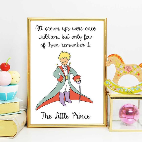 Mały Książę Party Dziatki Książę Cytat Mały Książę Print Etsy