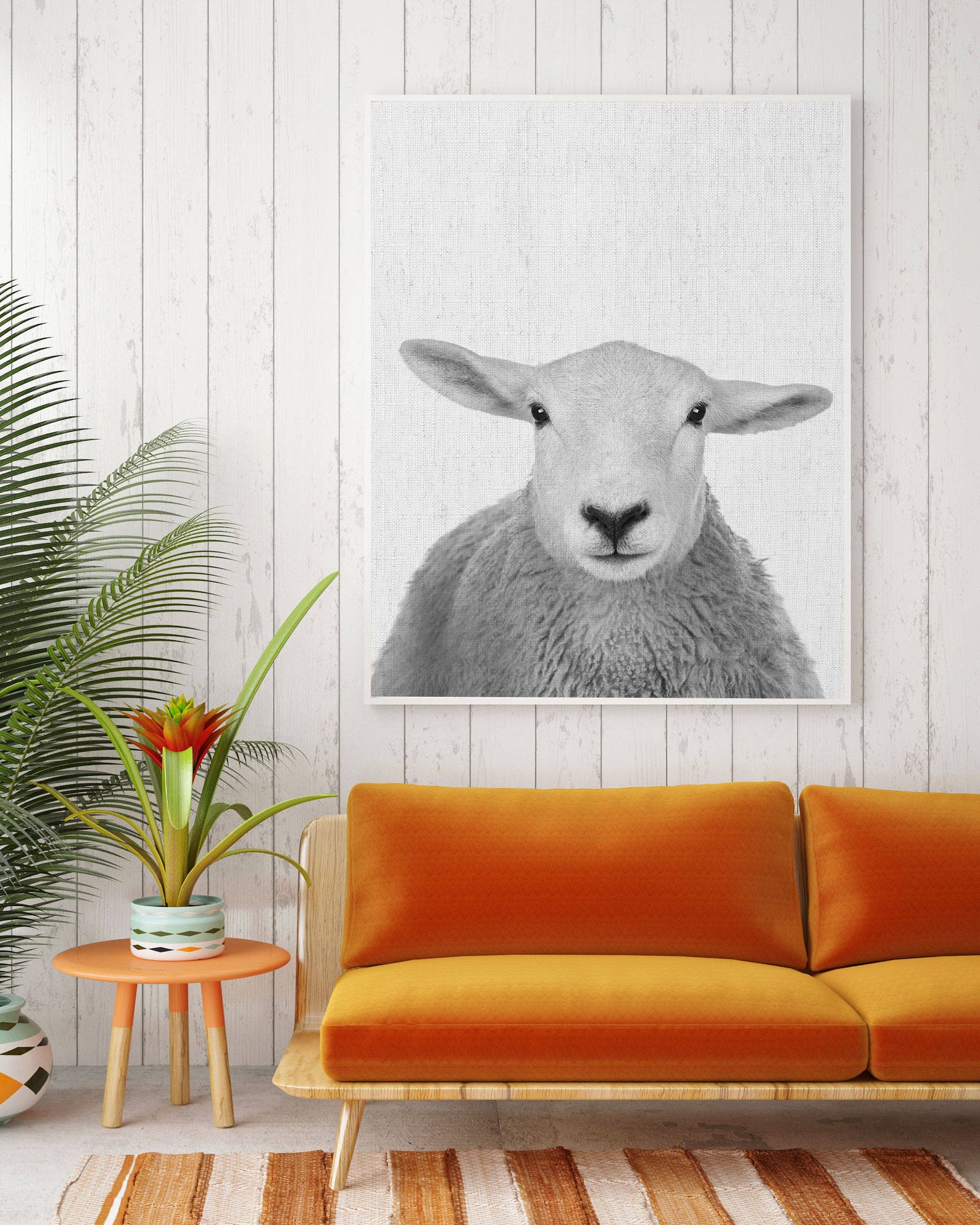Sheep Painting Farm Sheep Art Sheep Head Wall Art Farm Etsy
