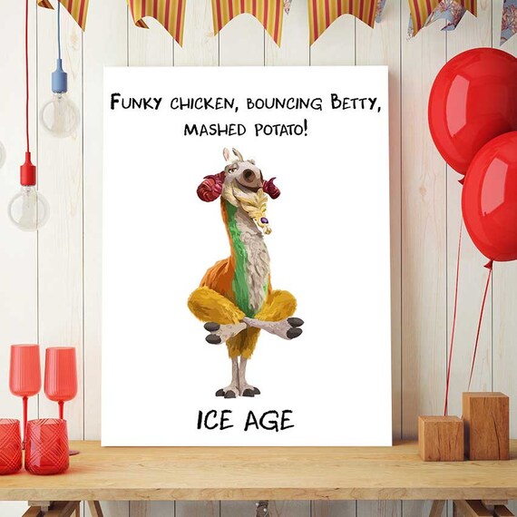 Ice Age Party Decor Ice Age Shangri Llama Quote Ice Age Etsy