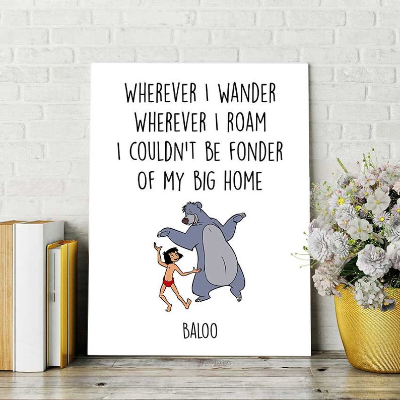 disney quotes jungle book print baloo and mowgli printable etsy