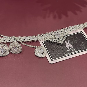 indian pakistani zircon choker jewelry set