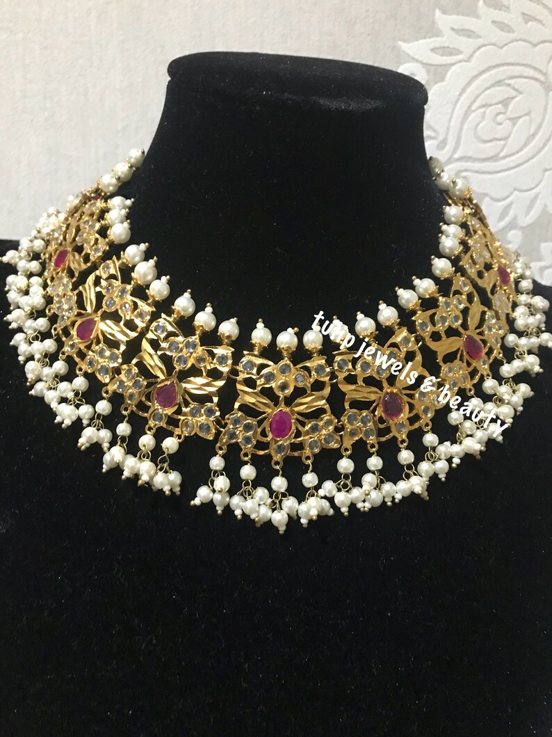Indian Hyderabadi jewelry jadu jewellery handcrafted neckce & | Etsy