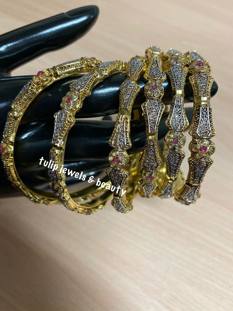 Indiase sieraden armbanden set echte gouden look armbanden Etsy