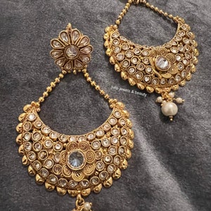 Polki chand balli earrings , Indian jewelry earrings