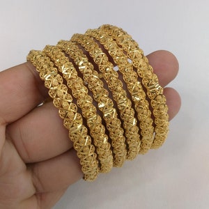 Pakistani Indian Bridal wedding jewelry gold plated high quality bangels