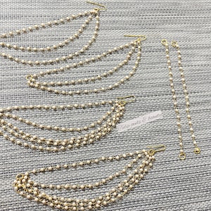 Sahare for earrings /Pearl kaan chain/Earring support chain/Indian Jewelry/Pakistani Jewelry/Bahubali Eaarrings/Kaan sahara/hair accessory
