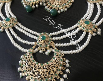 Set orecchini tradizionali indiani placcati oro Chandbali