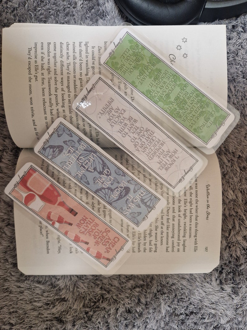 Written In The Stars bookmarks sold as set Darcy Lowell and Elle Jones bookmarks WITS-inspired bookmarks image 2