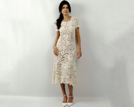 White Lace Dress * White Midi Dress * Elegant White Dress * White Formal Dress White Lace Dress * White Midi Dress * Elegant White Dress * White Formal Dress