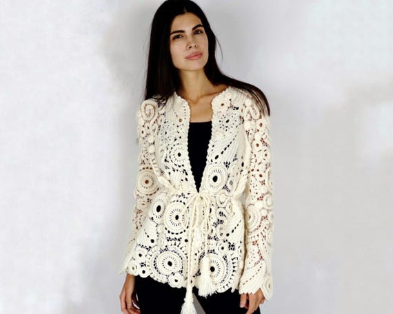 Irish Lace Jacket, Irish Crochet Coat, Victorian Coat, Renaissance Coat, Vintage Lace Coat, Statement Antique Style Coat