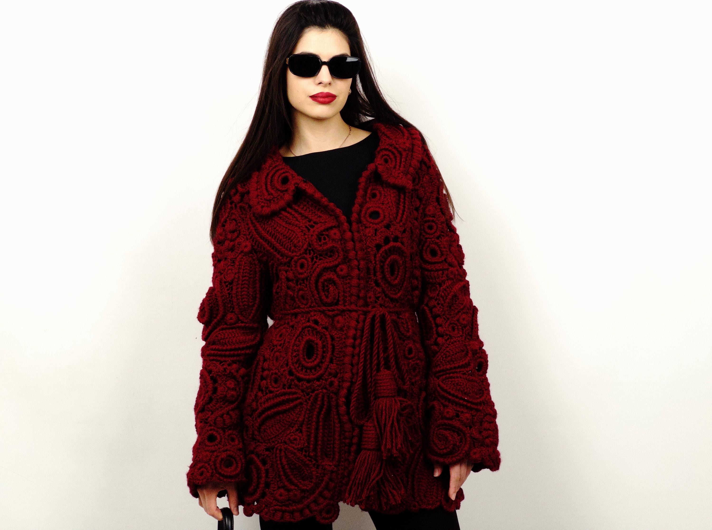 37 Irish Crochet Patterns: Traditional Motifs, Vintage Lace, and Modern Irish-Inspired... 24 Burgundy Irish Crochet Coat