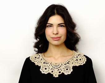 Detachable Lace Collar – Antique Lace Collar, High Neck Lace Collar, Lace Neckpiece