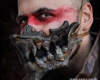Apocalyptic Orc Mask: Flexible Foam LARP, Cosplay, Rev