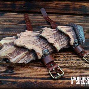 Dragon Bone LARP Bracers - Handcrafted Fantasy Armor for Live Action Role-Playing Adventures and Cosplay image 8