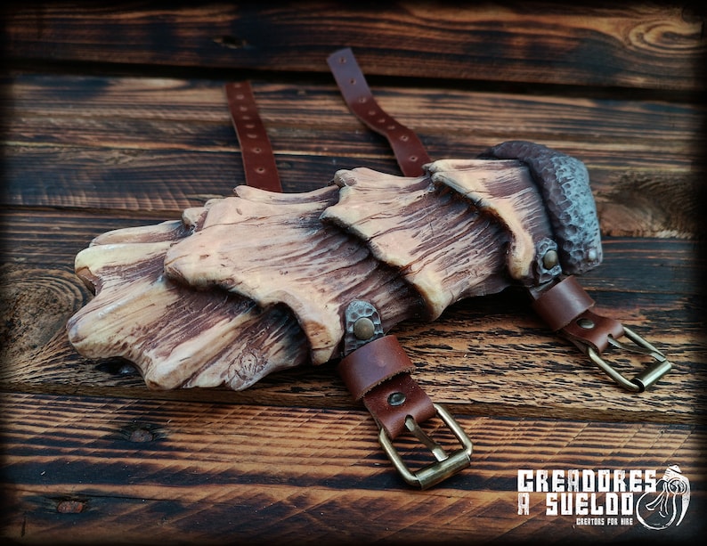 Dragon Bone LARP Bracers - Handcrafted Fantasy Armor for Live Action Role-Playing Adventures and Cosplay image 8