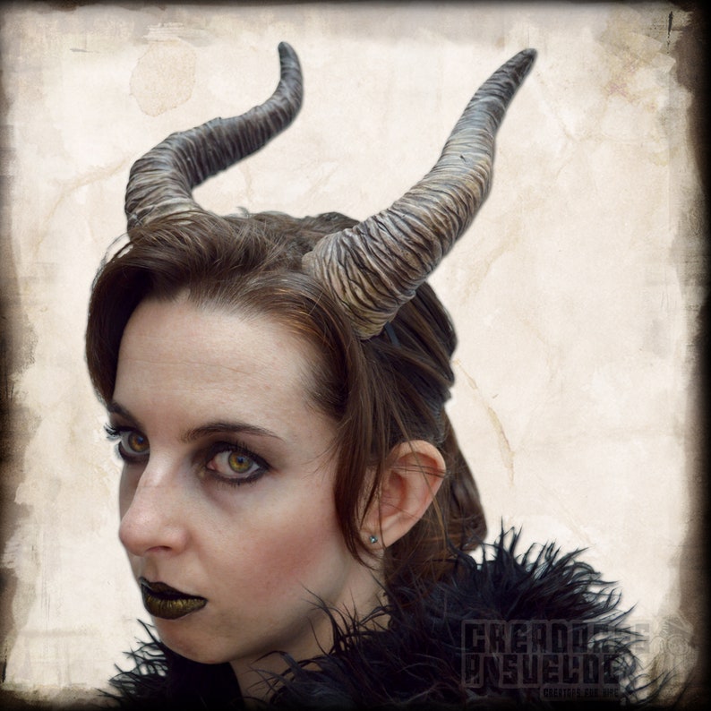 Tiefling Dragon Faun Maleficent Horns for LARP Cosplay Etsy