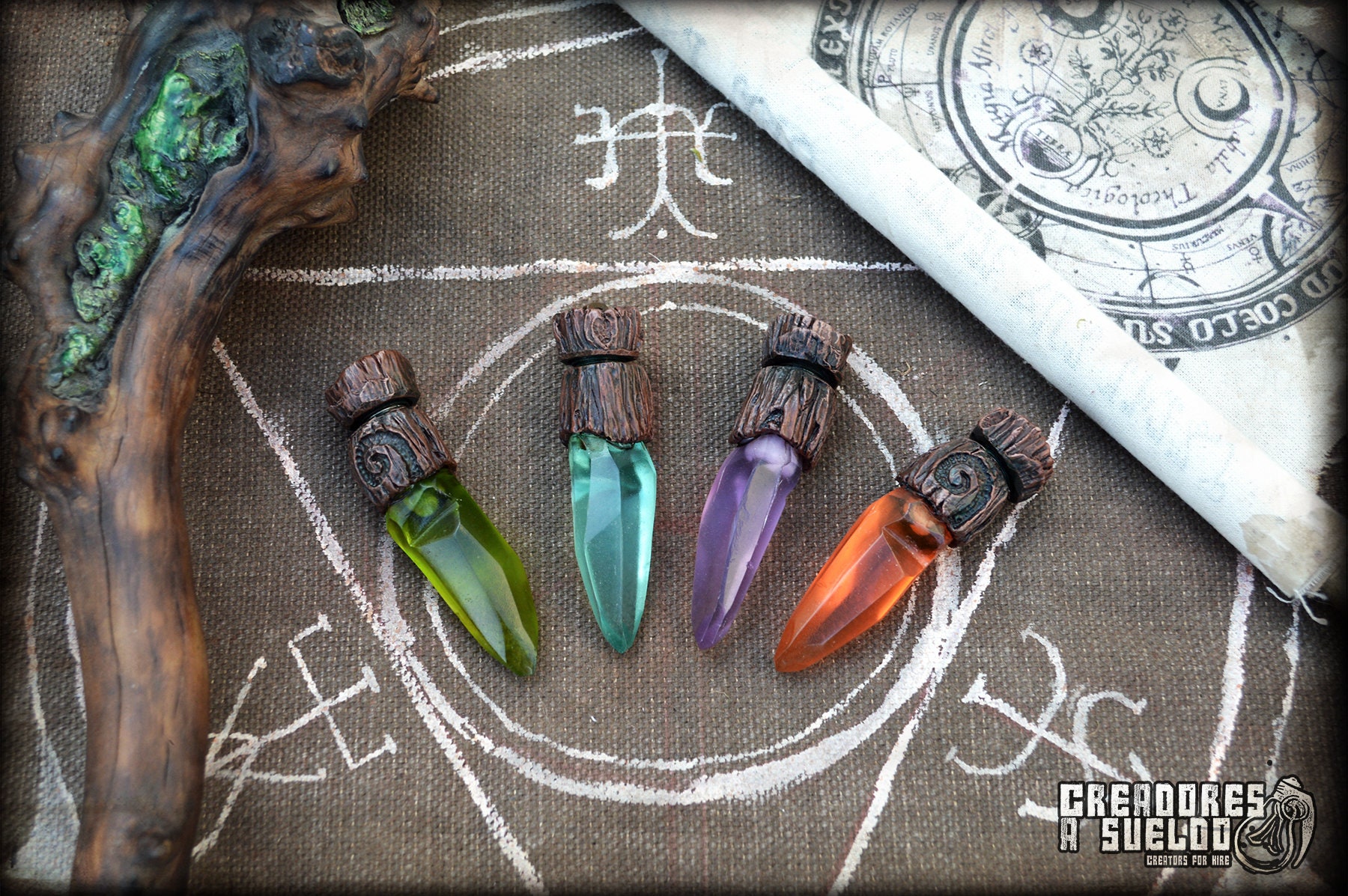 LED crystal magic fantasy pendant Druid version