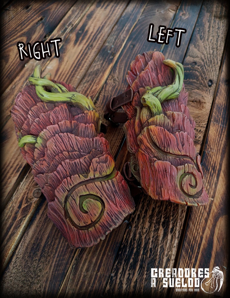 Druid dryad LARP Bracers - Handcrafted Fantasy Armor for Live Action Role-Playing Adventures and Cosplay image 11