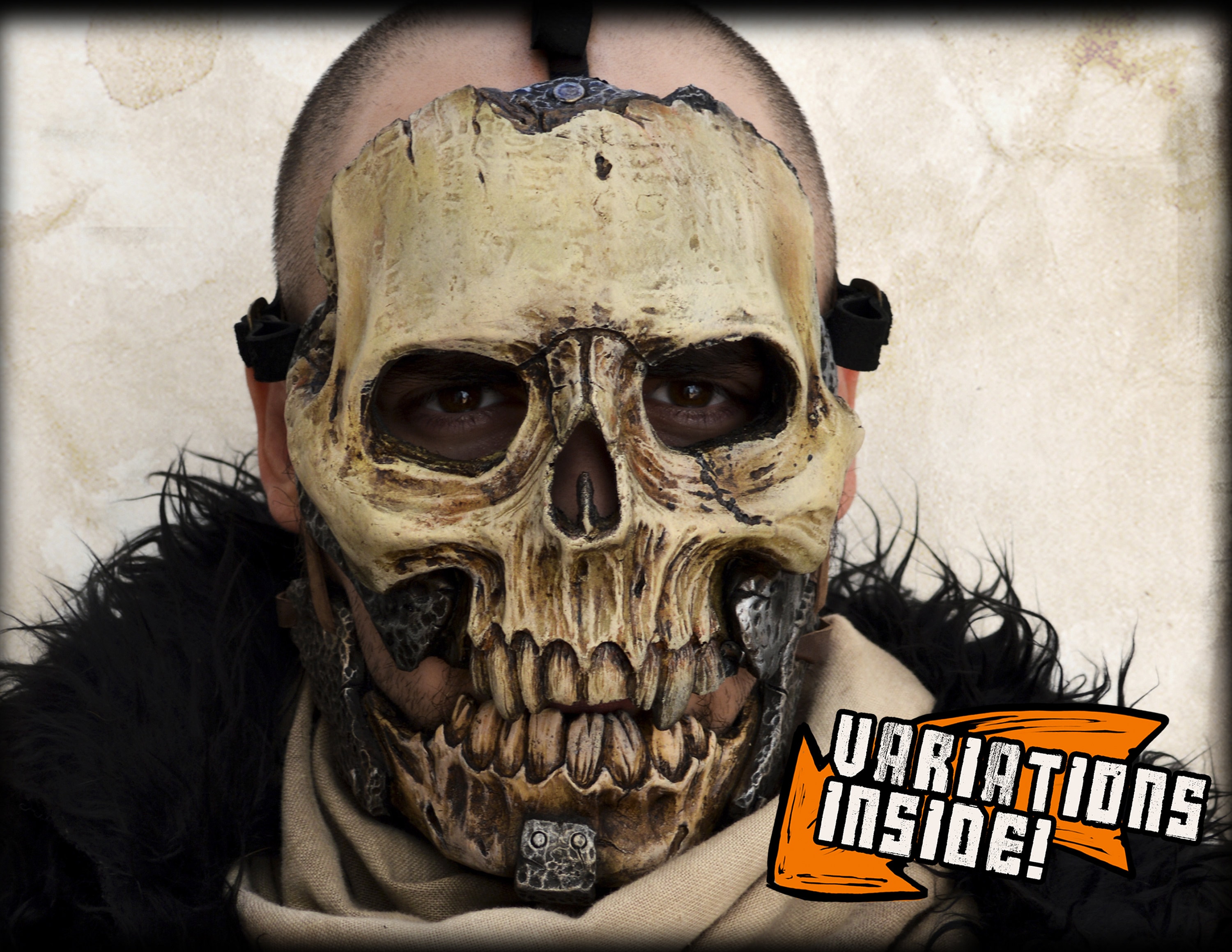 Thanatos Flexible Skull Mask/shoulderpad for Larp Rev Cosplay