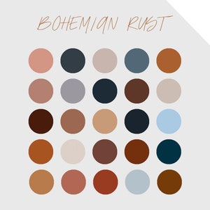 Color Palette for Procreate - Boho Rust Color Swatches - Bohemian Color Scheme for Digital Art Projects
