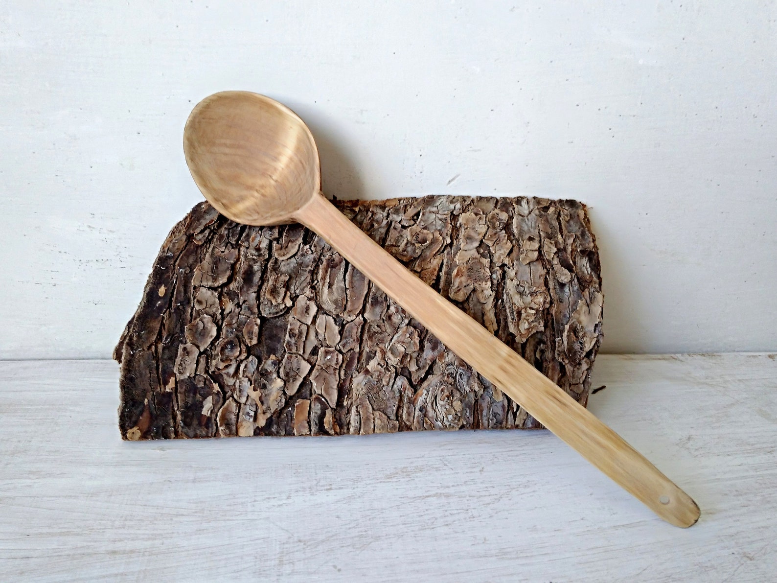 Large long wooden spoon Handcrafted cooking mixing spoon Etsy