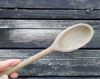 Vintage small old wooden spoon Hand carved handmade wooden spoon Primitive utensils Shabby spoon Home decor Rustic kitchen Wooden scoop