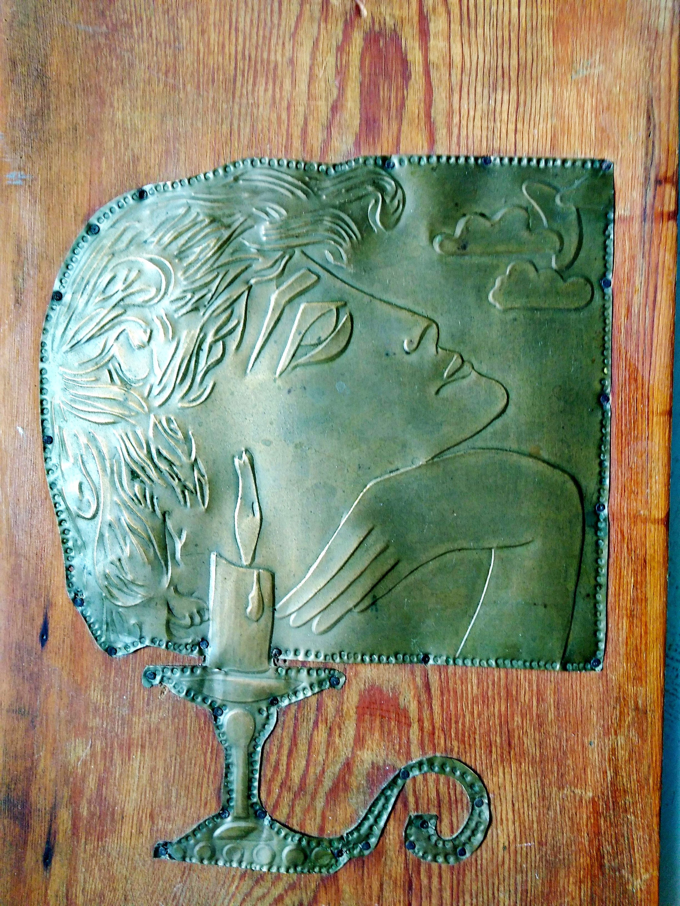 Wall art decor metal bronze Vintage stamping Retro stamping Etsy