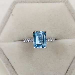 925 Silver Ring- Blue Topaz Ring- Statement Ring- Wedding Ring- Proposal Ring- Sagittarius Ring- Birthstone Ring- Dainty Ring- Gift For Her