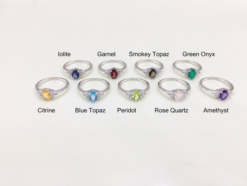 Gift November Ring Proposal Ring Engagement Ring Tiny Topaz Oval Ring 925 Silver Ring Natural Blue Topaz Ring Cubic Zircon Ring