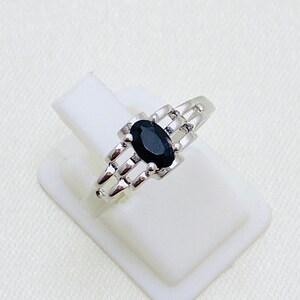 Black Spinel Gemstone, 925 Sterling Silver, 4X6 MM Oval, Delicate Ring, Faceted Gemstone Ring, Subtle ring, Handmade Ring, Gift