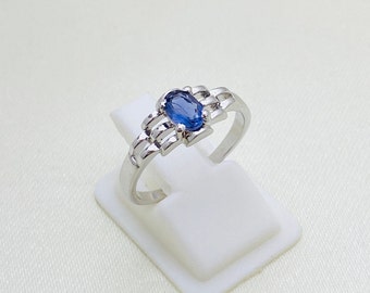 Natural Kyanite Gemstone, 925 Sterling Silver, 4X6 MM Oval, Delicate Ring, Faceted Gemstone Ring, Subtle ring, Handmade Ring, Women RIng