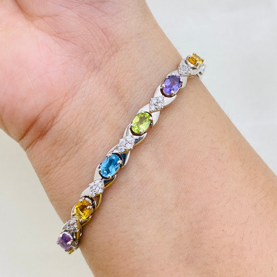 Sterling silver 2024 birthstone bracelet
