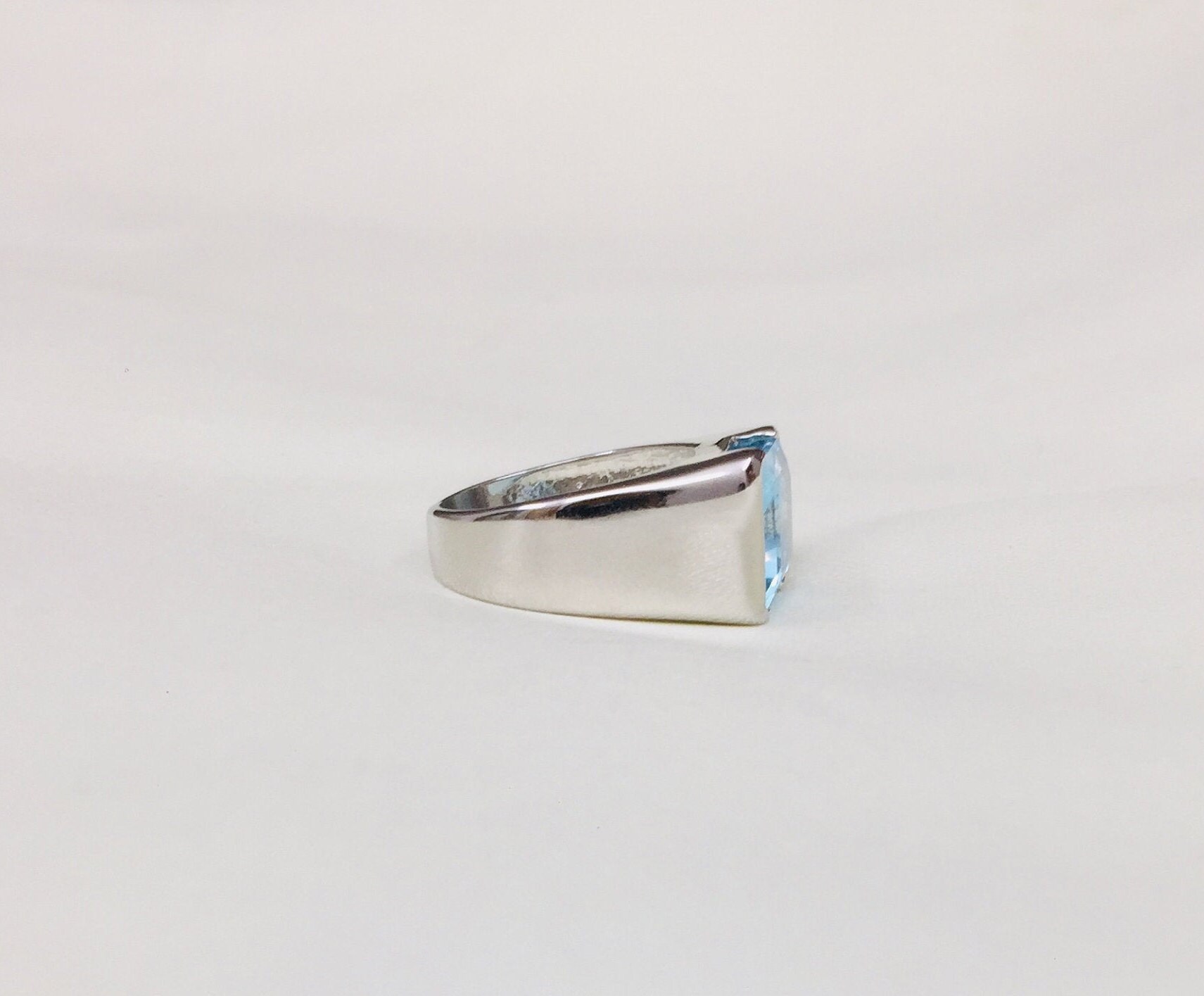 925 Silver Ring Natural Blue Topaz Ring Silver Topaz Ring - Etsy