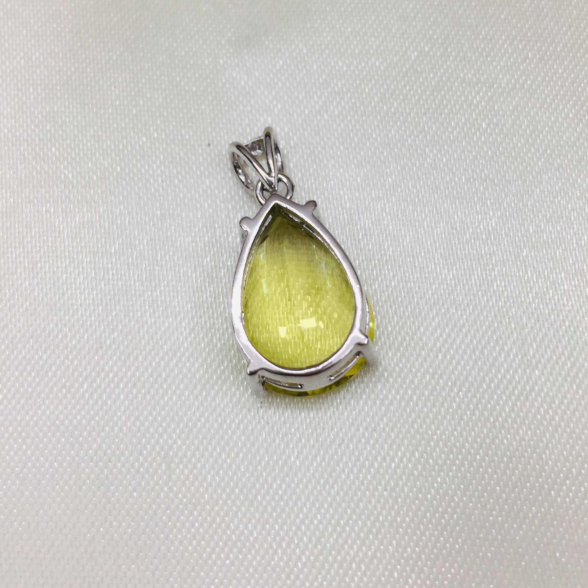 Pendentif En Argent Sterling 925 Fait Main En Topaze Citron G-62