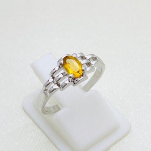 Natural Citrine Gemstone, 925 Sterling Silver, 4X6 MM Oval, Delicate Ring, Faceted Gemstone Ring, Subtle ring, Handmade Ring, Women Ring