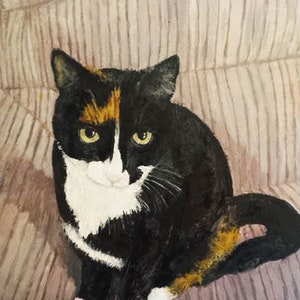 Custom Cat Portrait. Acrylic cat portrait, Hand painted pet portrait. A personal pet portrait, Cat memorial gift, Acrylic Cat painting gift image 1