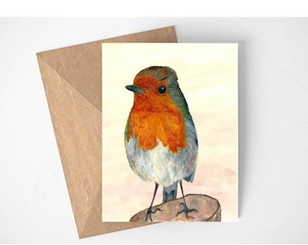 Robin Red Breast Card. Red Robin Greeting Card. For - Wildlife Bird Gift, Decorative Card Stationary, A Bird Acrylic Mini Print.