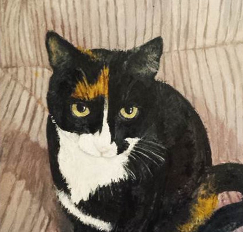 Custom Cat Portrait. Acrylic cat portrait, Hand painted pet portrait. A personal pet portrait, Cat memorial gift, Acrylic Cat painting gift image 4