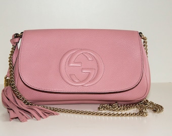 Gucci Soho Pink Leather Crossbody Bag in Very Good Condition